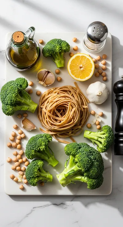 Broccoli Chickpea Pasta – Easy Healthy Vegetarian Entree - cooking process