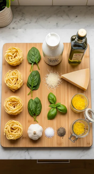 Creamy Green Spaghetti Recipe - cooking process