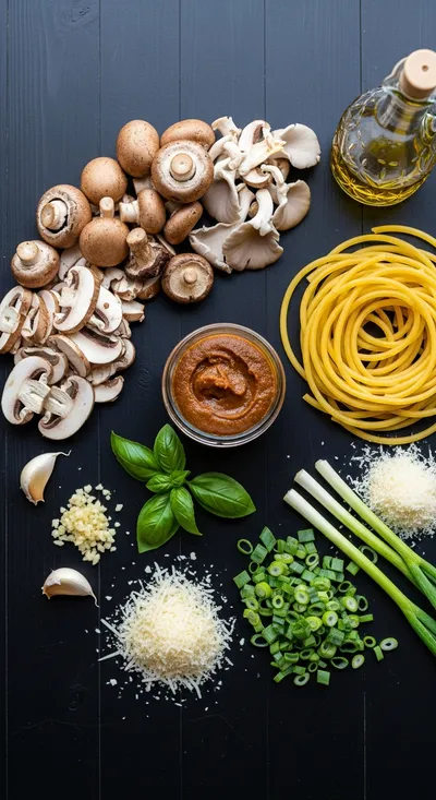 Miso Mushroom Bucatini – 30‑Minute Vegetarian Pasta - cooking process
