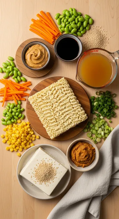 Miso Peanut Ramen Bowls - cooking process