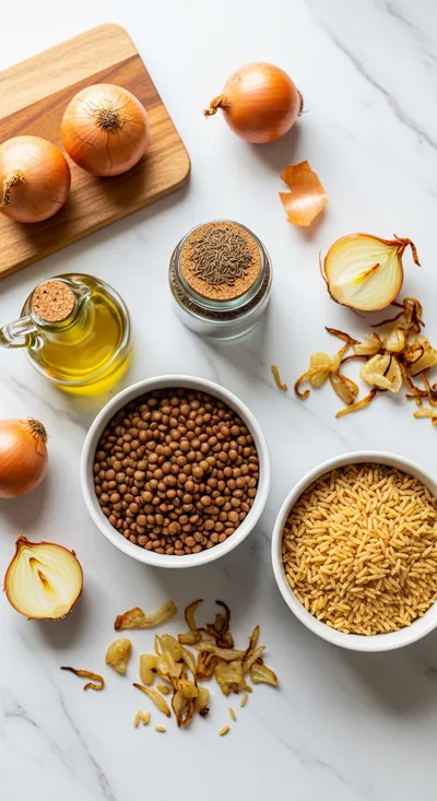 Mujadara – Hearty Lentil and Rice Dish - cooking process