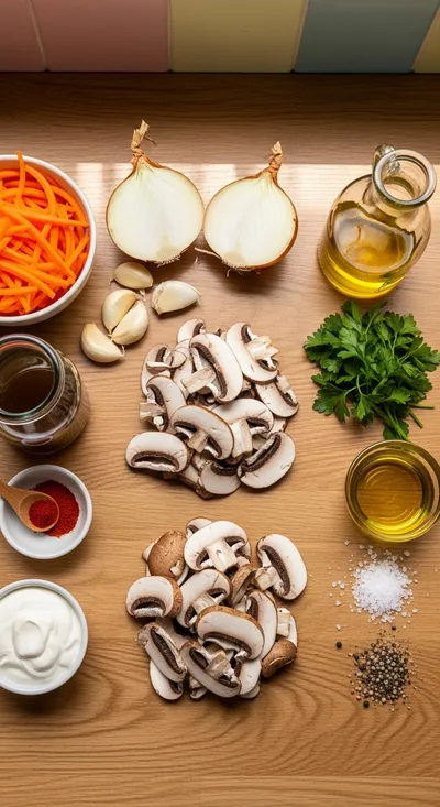 Mushroom Stroganoff Recipe - cooking process