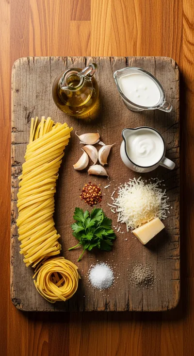 One Pot Creamy Garlic Pasta - cooking process