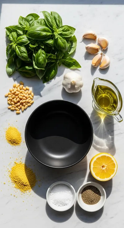 Simple Vegan Pesto Recipe - cooking process