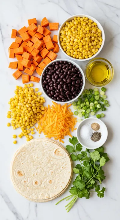 Vegetarian Quesadillas With Black Beans And Sweet Potato - cooking process